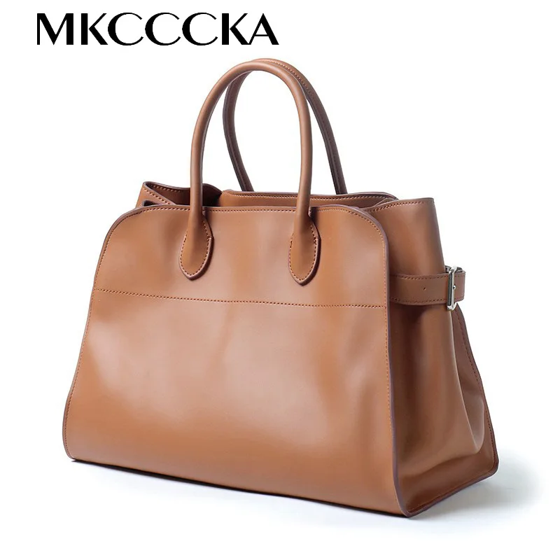 Top layer leather luxury tote bag designer large capacity commuting handbag women\'s bag Single shoulder crossbody bag