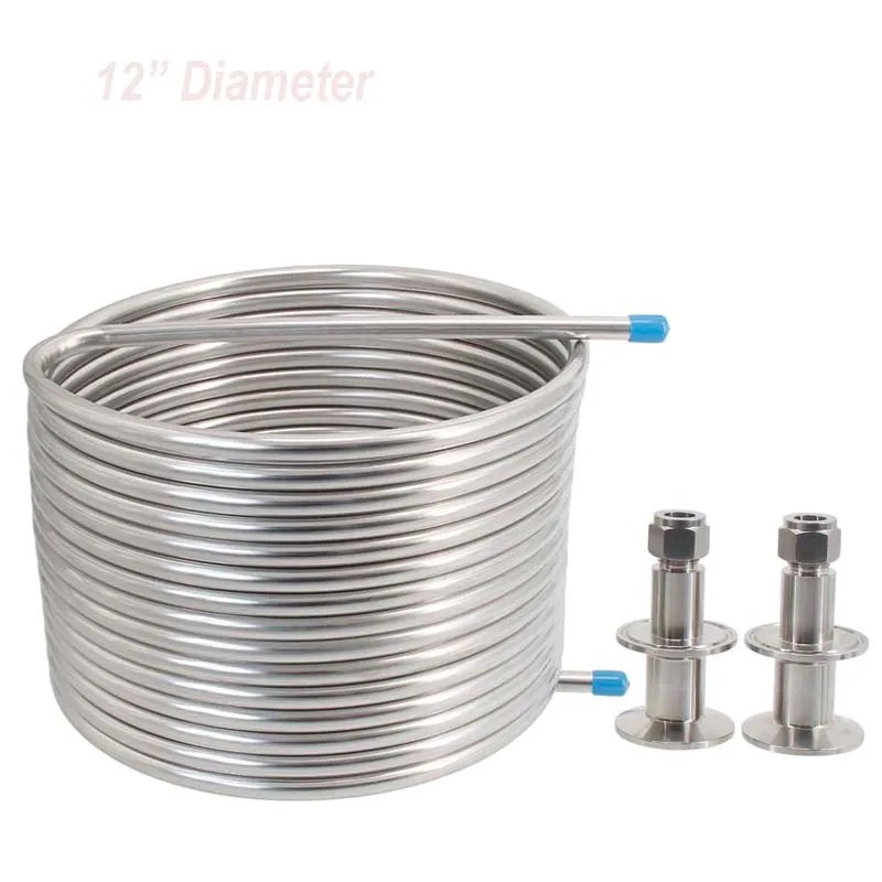 

1.5"Tri-Clamp 50ft(15M) Heat Exchange Recirculating Mash System(HERMS) Coil 10"/12" Diameter 1/2"OD Tubing Homebrew Wort Chiller