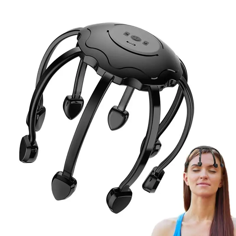 Octopus Head Massager 360 Degree Octopus Automatic Head Scratcher Electric Scalp Massager 8 Claw Finger Massage Tool For Travel