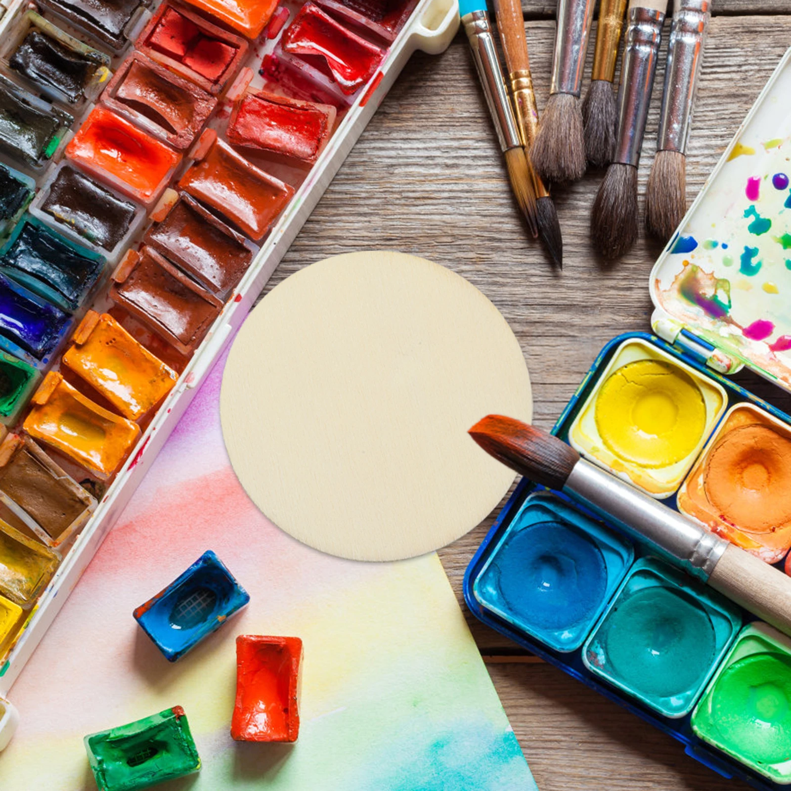 

50pcs Round 60mm Round Wooden naments Natural Wood Slices DIY Embellishment Craft Home Decor Durable Lightweight