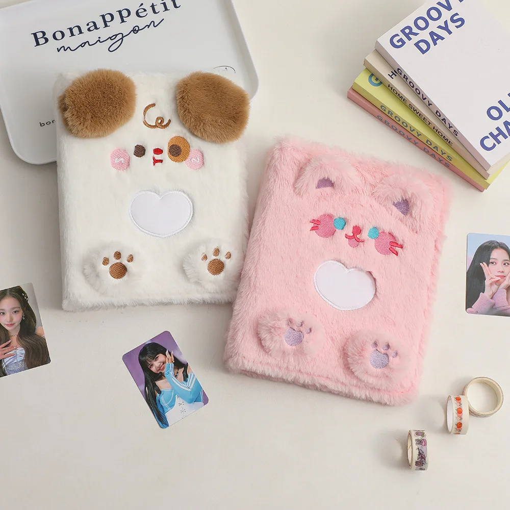 A5 Korean Card Holder Album 3-inch Binder Photo Cute Puppy Cartoon Plush Album Student Star Chasing Card Storage Booklet