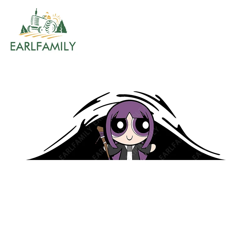 EARLFAMILY Fern Doorway Cute Car Sticker Original Anime Door Frame Computer Toolbox Decal Funny Motorcycle Bicycle Car Goods