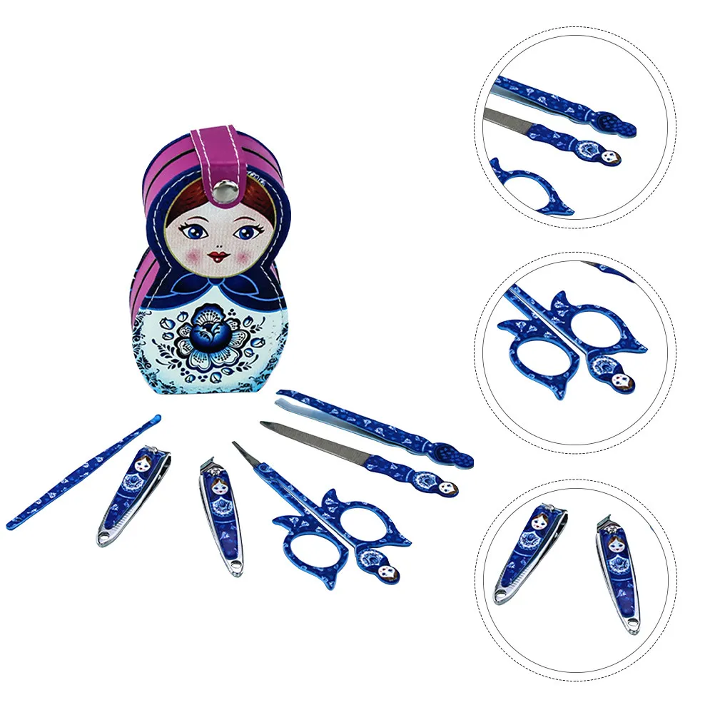 

6pcs Manicure Set Nail Clippers Fingernail Trimmer Tool Kits Stainless Steel Travel Home Gift Professional Shop Accessories