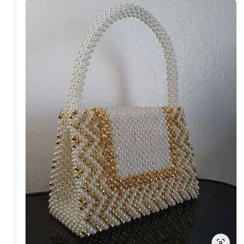 Crowdsourced Design High-end Women's Bags Customized Colors Handmade Beaded Pearl Handbags Fashionable Party Banquet Handles