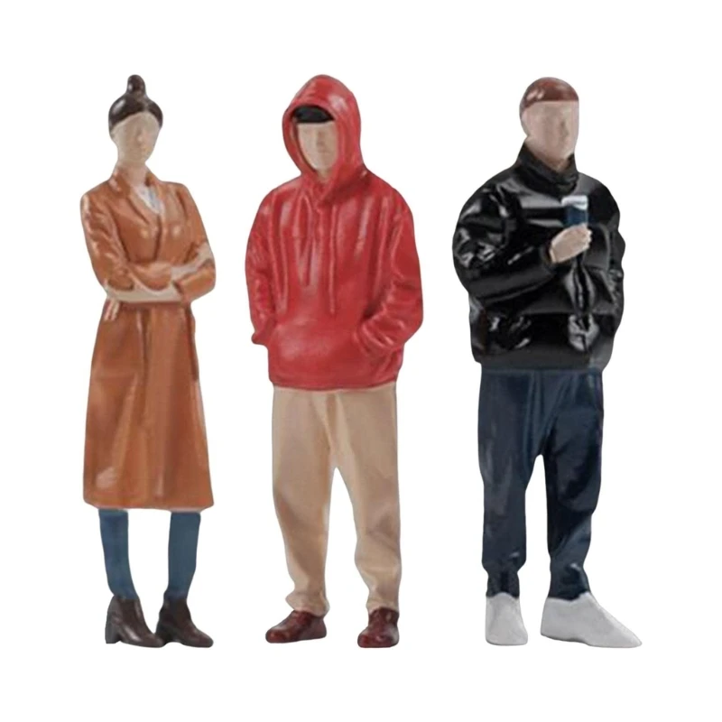 

F1CB 1/32 Scale Figures Set of 3 Resin Miniature People Models Portable Designs for Realistic Home Dioramas Displays