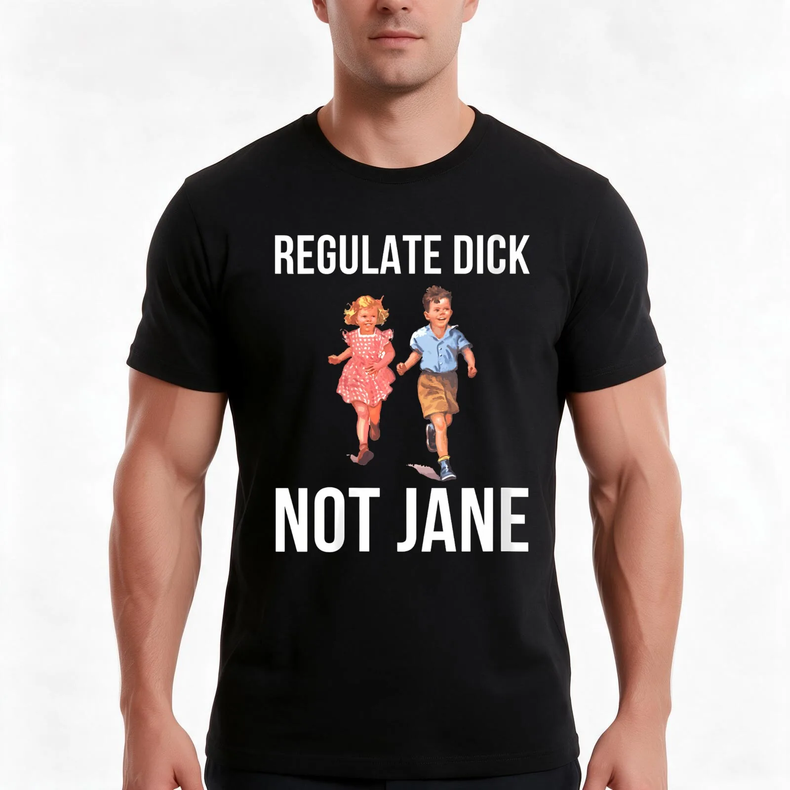 Regulate Dick Not Janes T-Shirt Summer Casual Cotton Tee Oversized Streetwear Tops Vintage Graphic Print Unisex Men Women