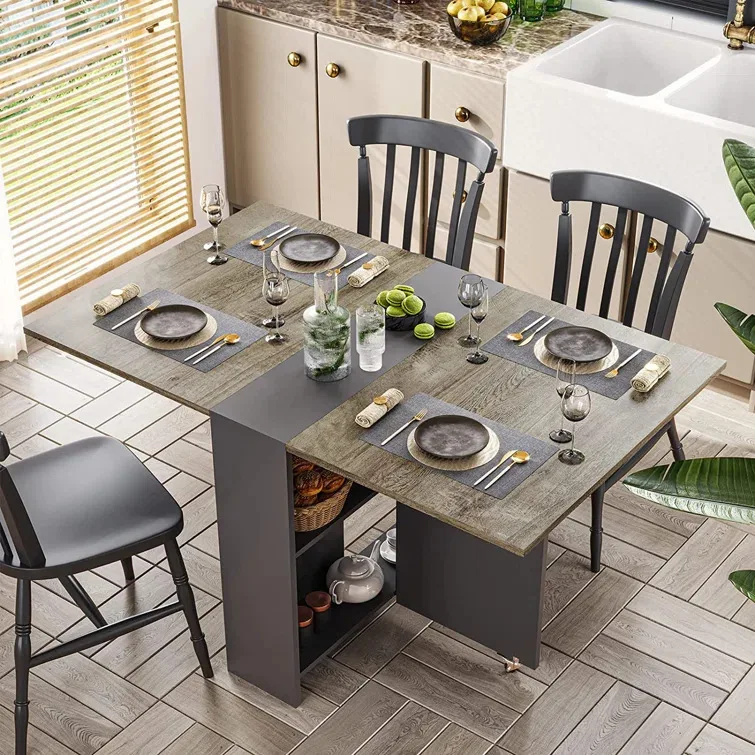 Folding table Small square table Dining table Household simple removable foldable