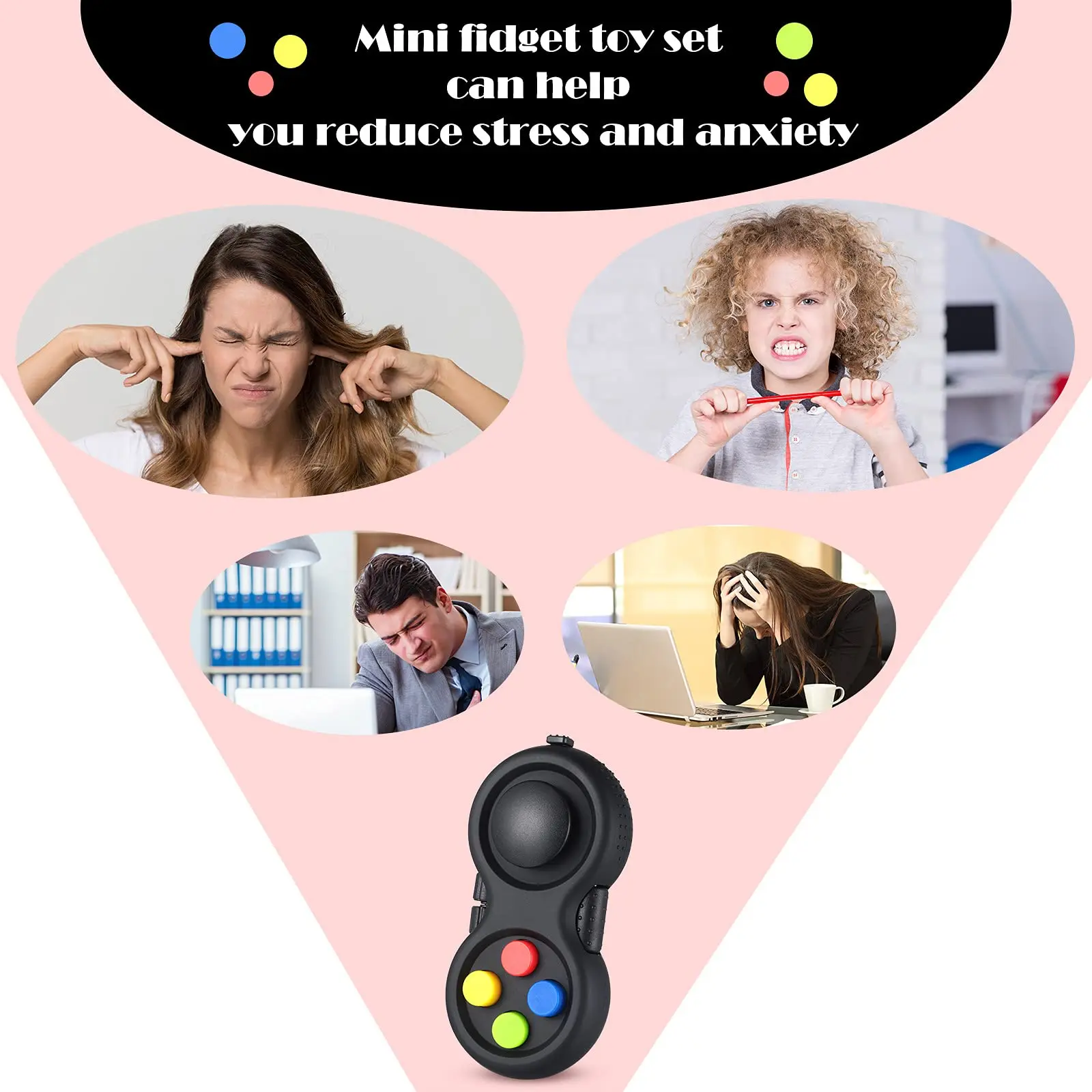 Juguetes con almohadilla antiestrés EDC, juguetes para aliviar el estrés, controlador de juguete sensorial de ansiedad antiestrés para adultos y niños, autismo, TDAH