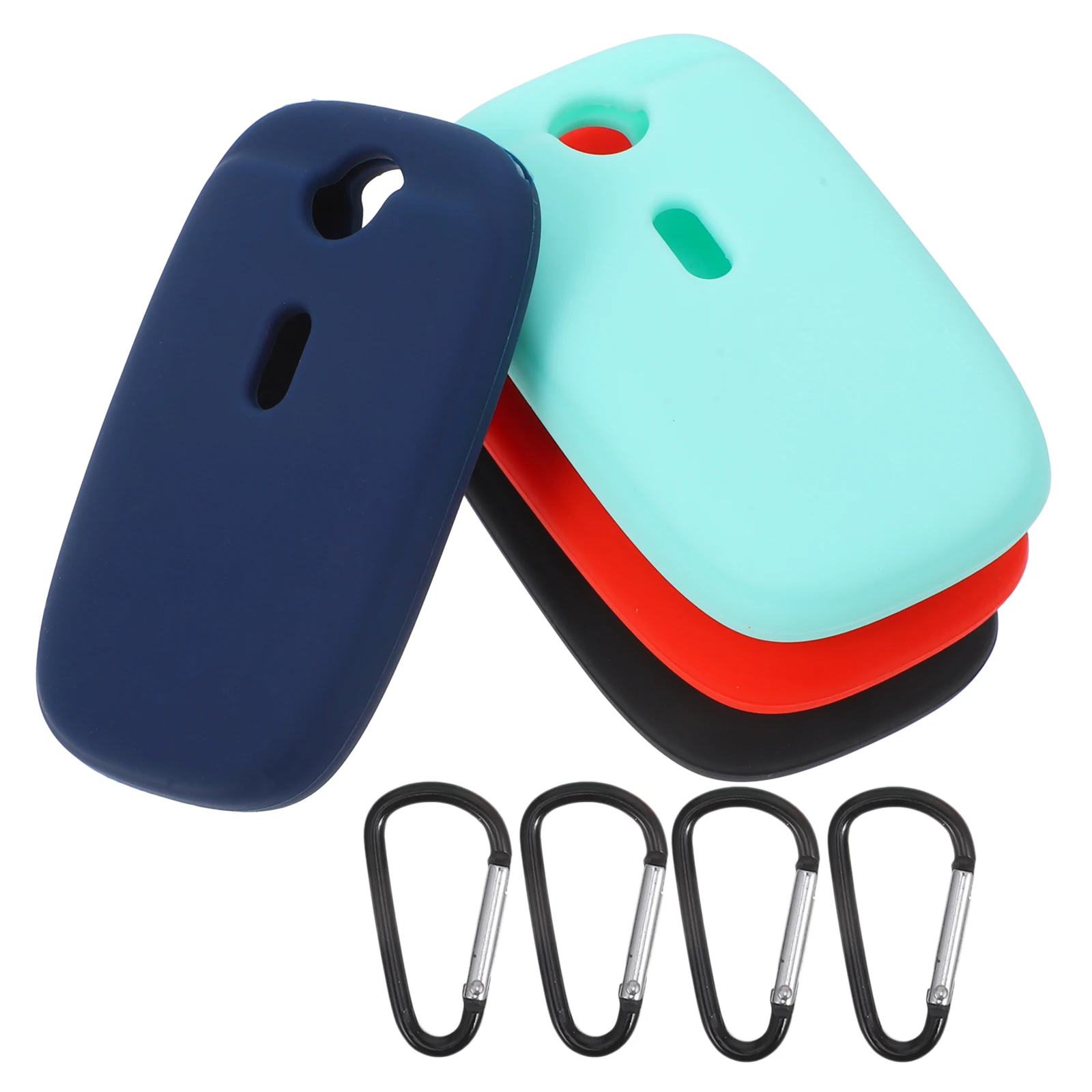 

4pcs Tracker Silicone Protection Case Tile Sleeve Dust Resistant Hook Kids Bags Parents Keychains Dog Leash Car Key