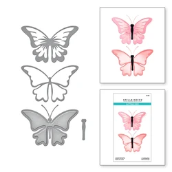 2024 New Butterfly Three Piece Set Metal Cutting Dies for Scrapbooking Paper Craft and Card Making Embossing Decor No Stamps