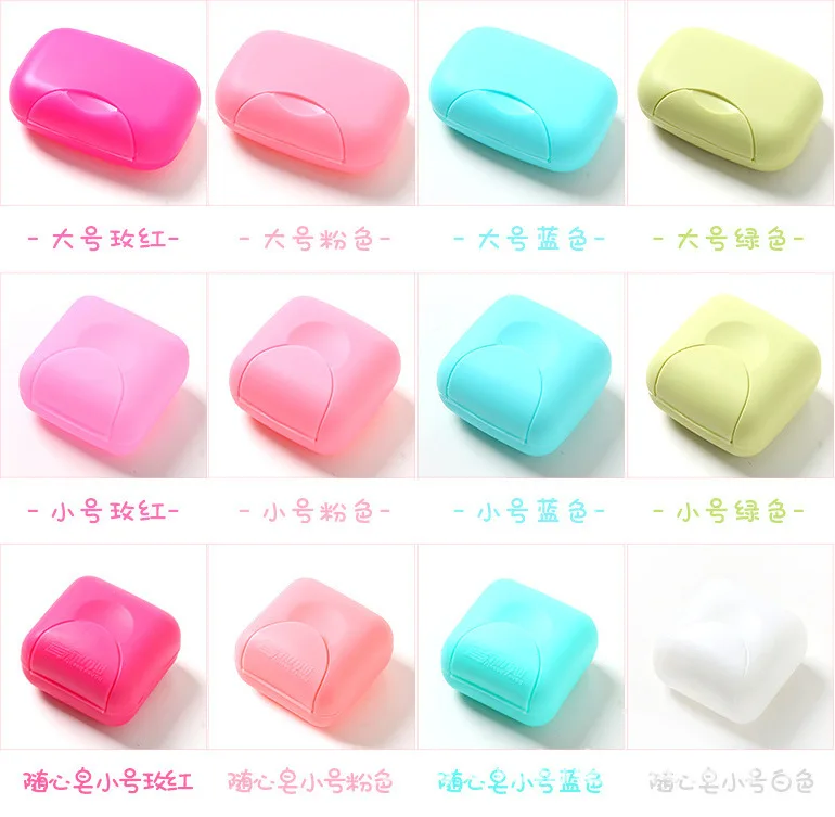 1pcs Portable soaps Dishes Container Bathroom Acc Travel Home Plastic Soap Box With Cover Small/big Sizes candy color