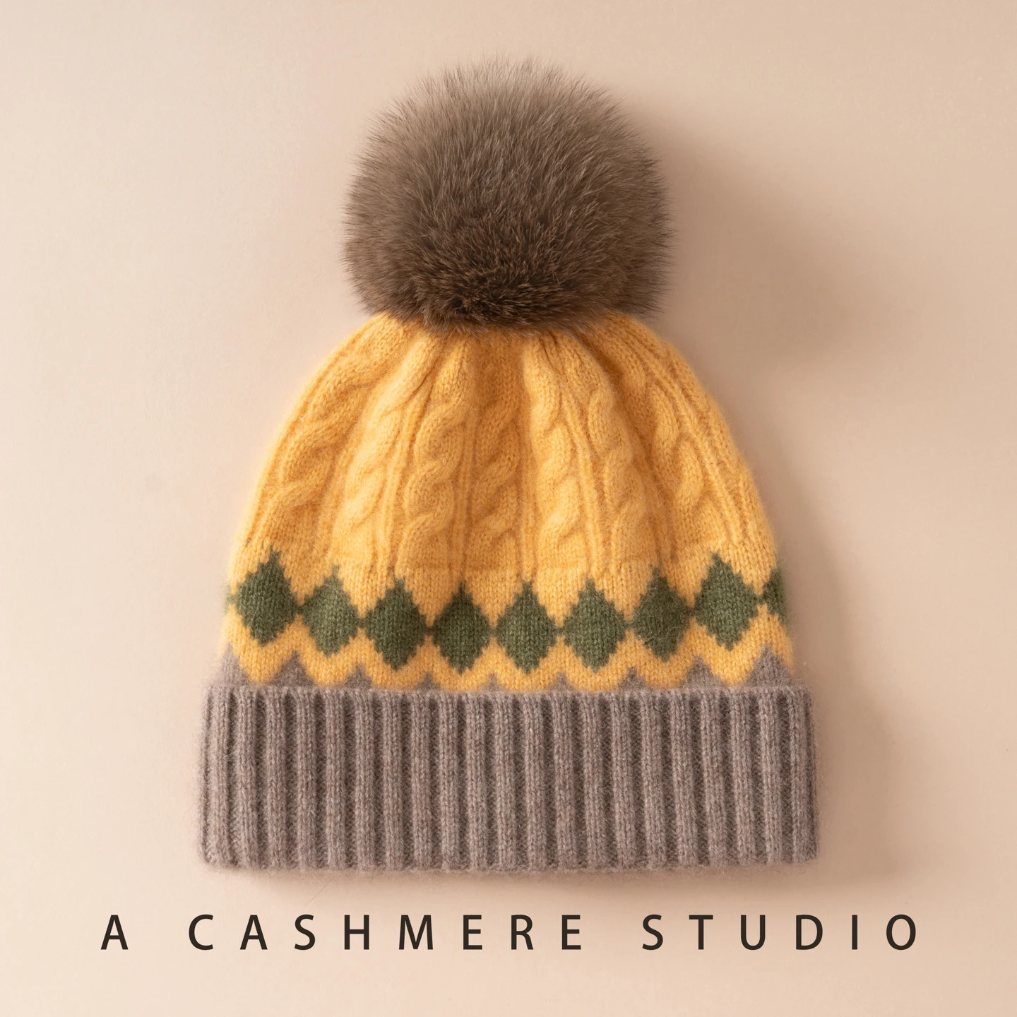 Keep Warm Winter Hat for Children Unisex Cap Kids 100% Goat Cashmere Knit Hats for Boys And Girls Fashion Pattern Thicken Caps
