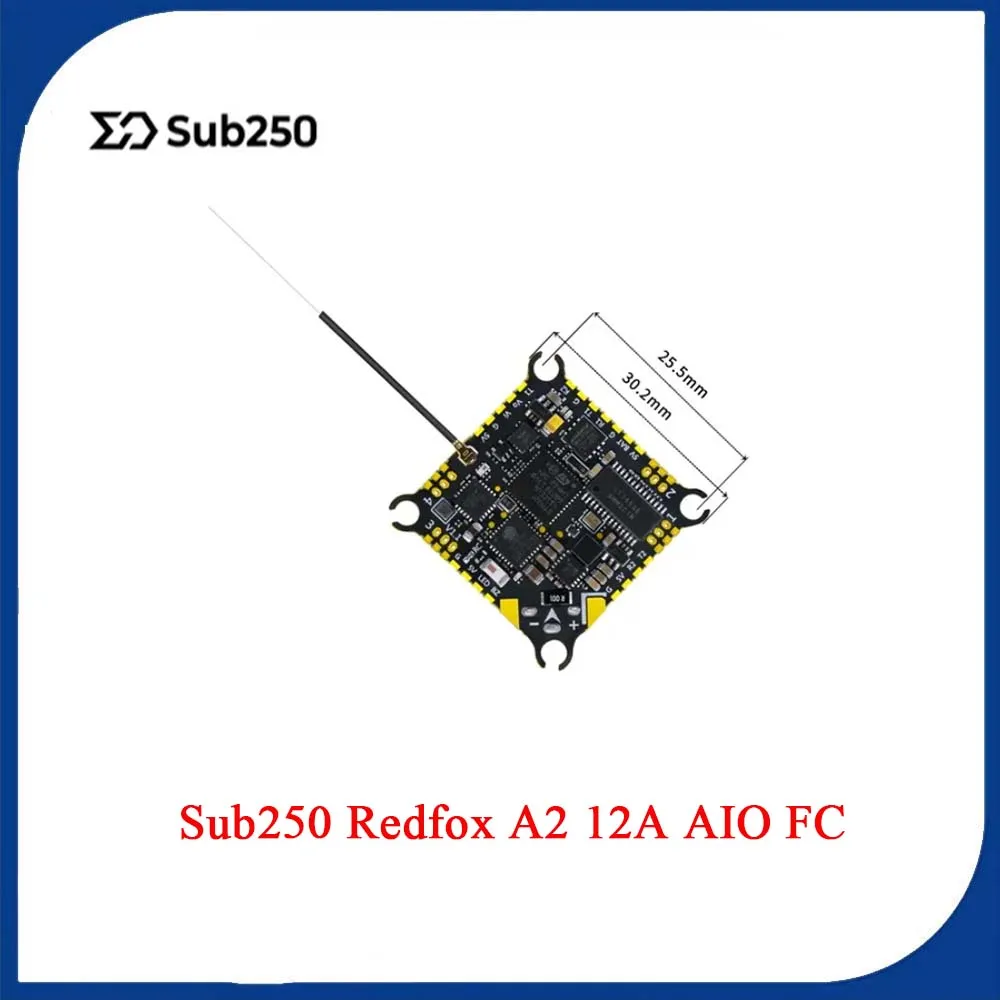 

Контроллер полета Sub250 Redfox A2 12A AIO для Nanofly20 2S, с антенной приемника ESC Elrs 2,4G, кабель питания XT30