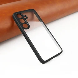 For Samsung Galaxy S24 Case Black Edge Transparent PC Cover Samsung Galaxy S24 Plus S24 Ultra 5G Shockproof TPU Phone Back Cover