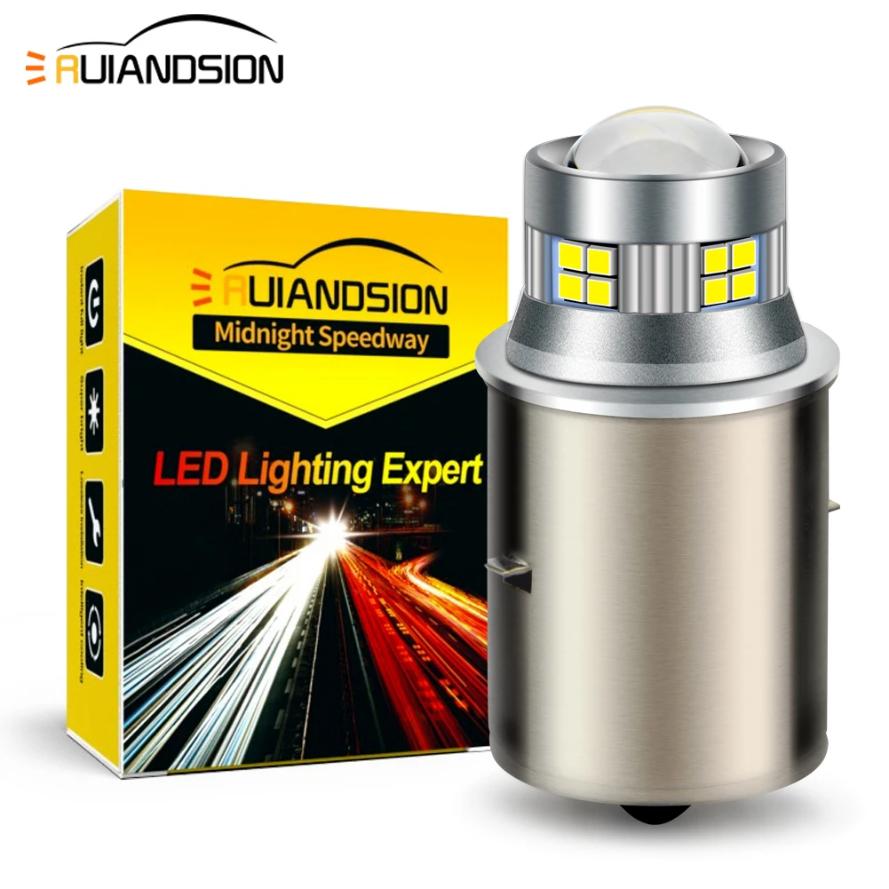 Ruiandsion BA20S 2016 20Chips LED Bulb 10-30V 800LM 6000K White For Motorcycle ATV Headlight Brake Tail Reverse Lights