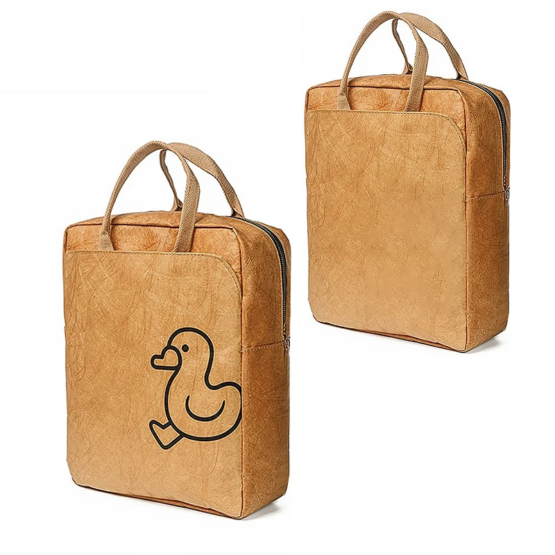 Vintage Dupont Kraft Paper Backpack Waterproof Large Capacity Casual Laptop School Bag for Man and Woman Commuter Travel