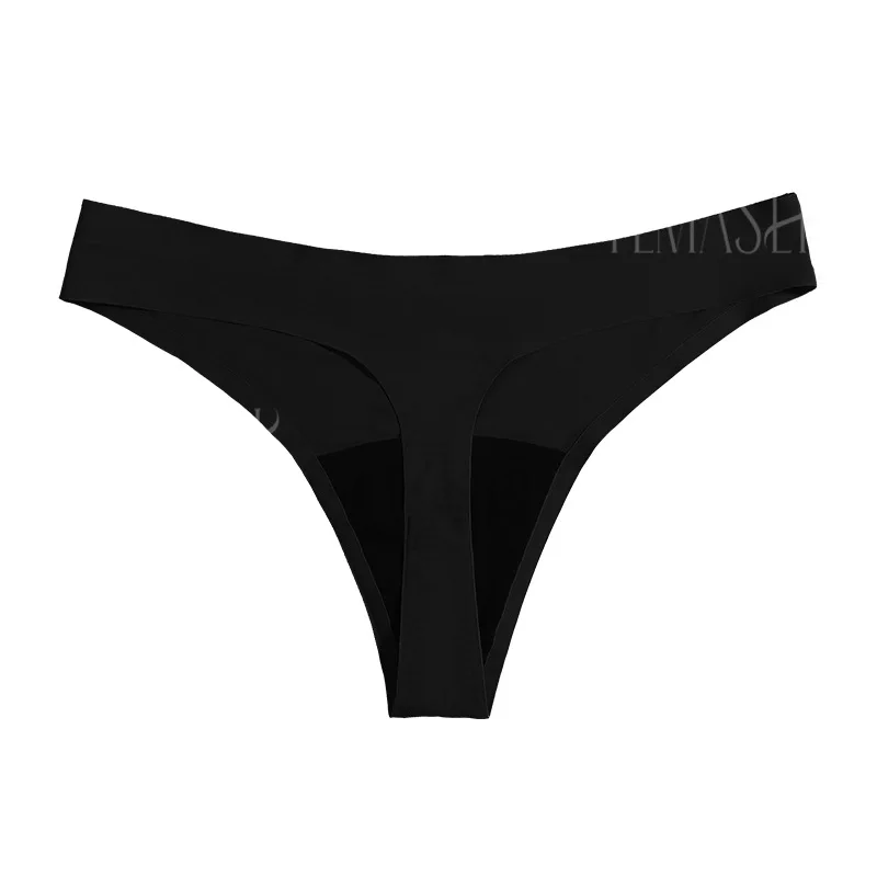 Nieuw ontwerp naadloze lage taille lekvrije 4-laags menstruatieslipje wasbaar lichtstroom periode slipje voor dames string