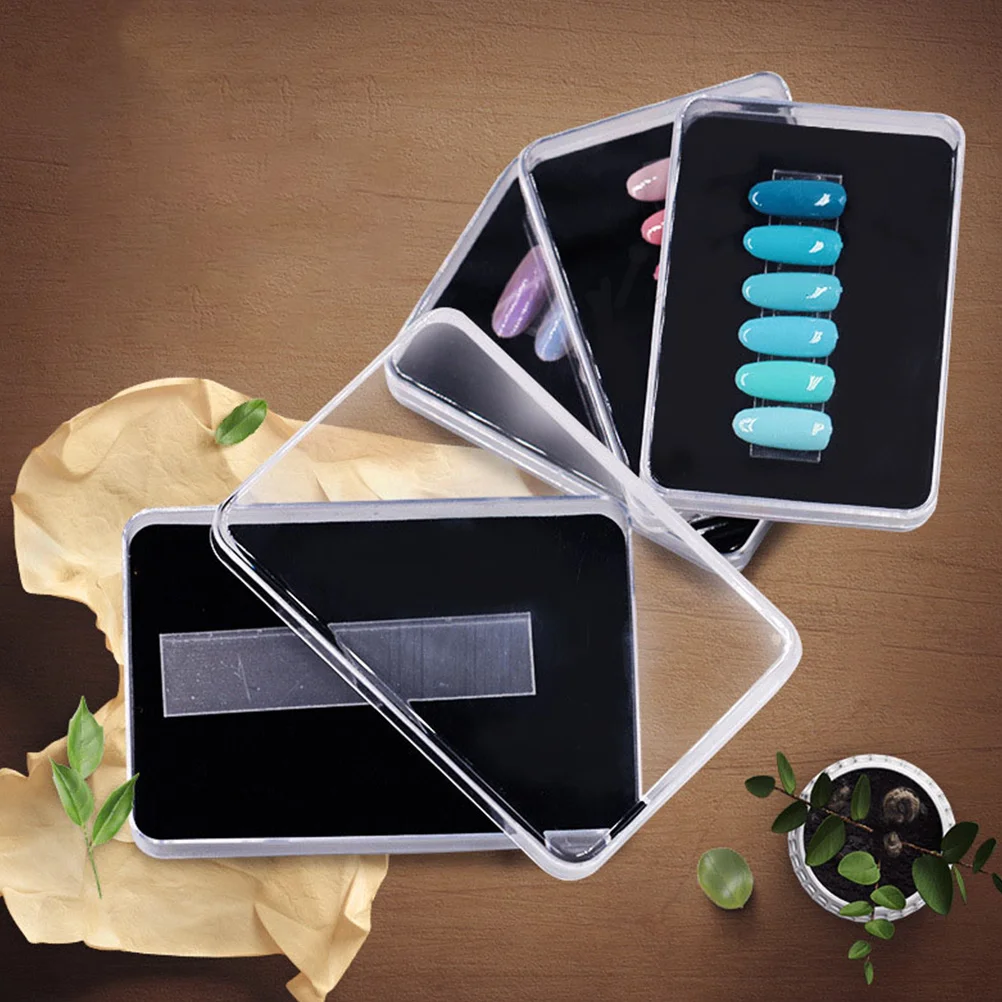 

Clear Press on Nail Storage Box Acrylic Display Sticks Tips Organizer Portable Durable Professional Salon Home Use
