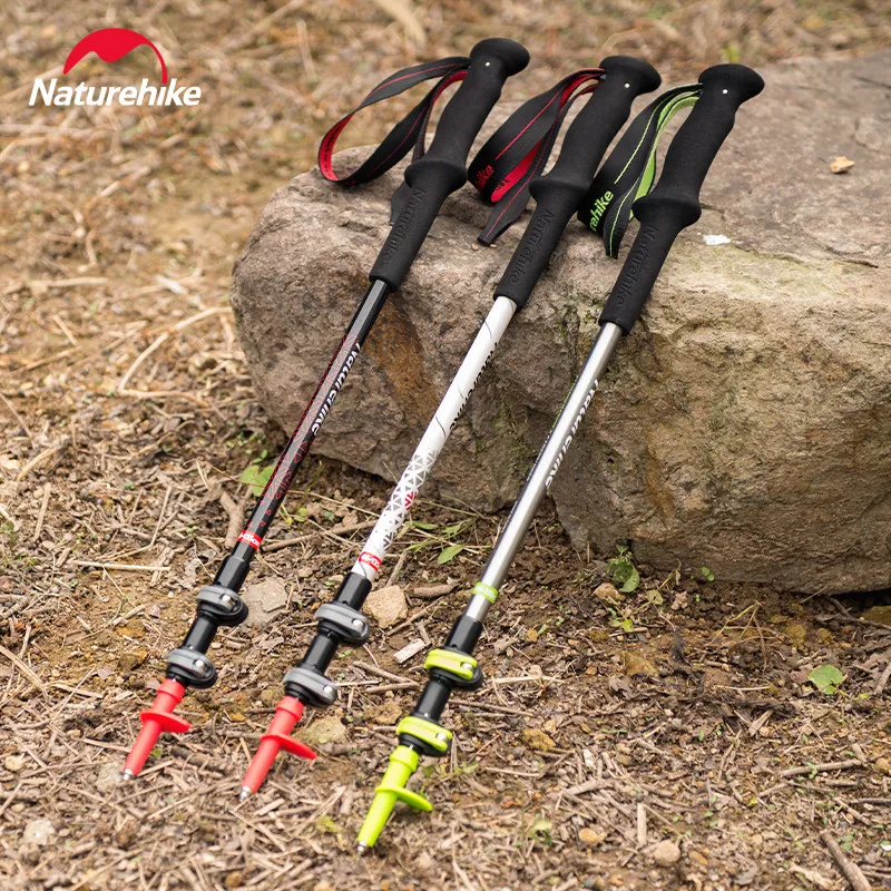 

Naturehike Trekking Pole Carbon Rod Ultralight Portable Folding 3-Section Adjustable Telescopic Outdoor Climbing Hiking Stick