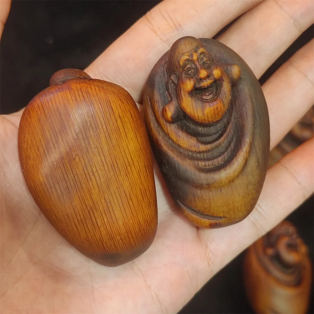 

1pcs/lot Natural Horn Carved Maitreya Buddha Laughing Buddha Necklace Pendant Ornaments Ethnic style Jewelry fittings