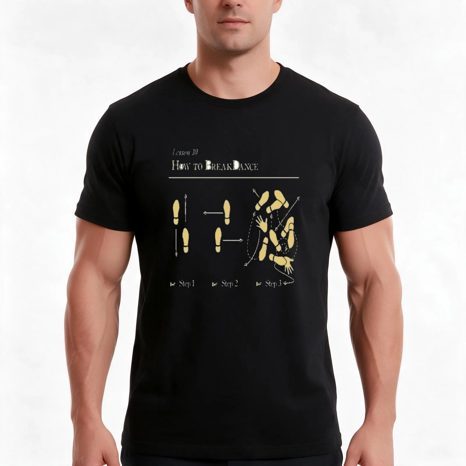 How to: Breakdance T-Shirt, Summer Casual Cotton Tee, Oversized Streetwear Tops, Vintage Graphic Print, Loose Fit Short Sleeve