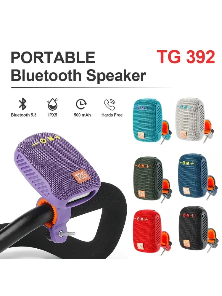 AliExpress T&G Outdoor Bicycle TG392 Portable Bluetooth Speaker TWS Wireless Mini Bass FM Radio Soundbar Boombox Riding Music Play Loudspeaker