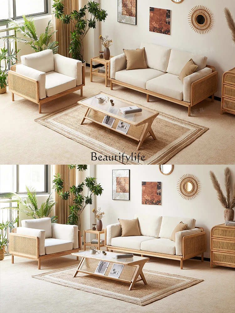 Rattan Decorative Sofa Bed & Breakfast Living Room Home Sofa Leisure Simple