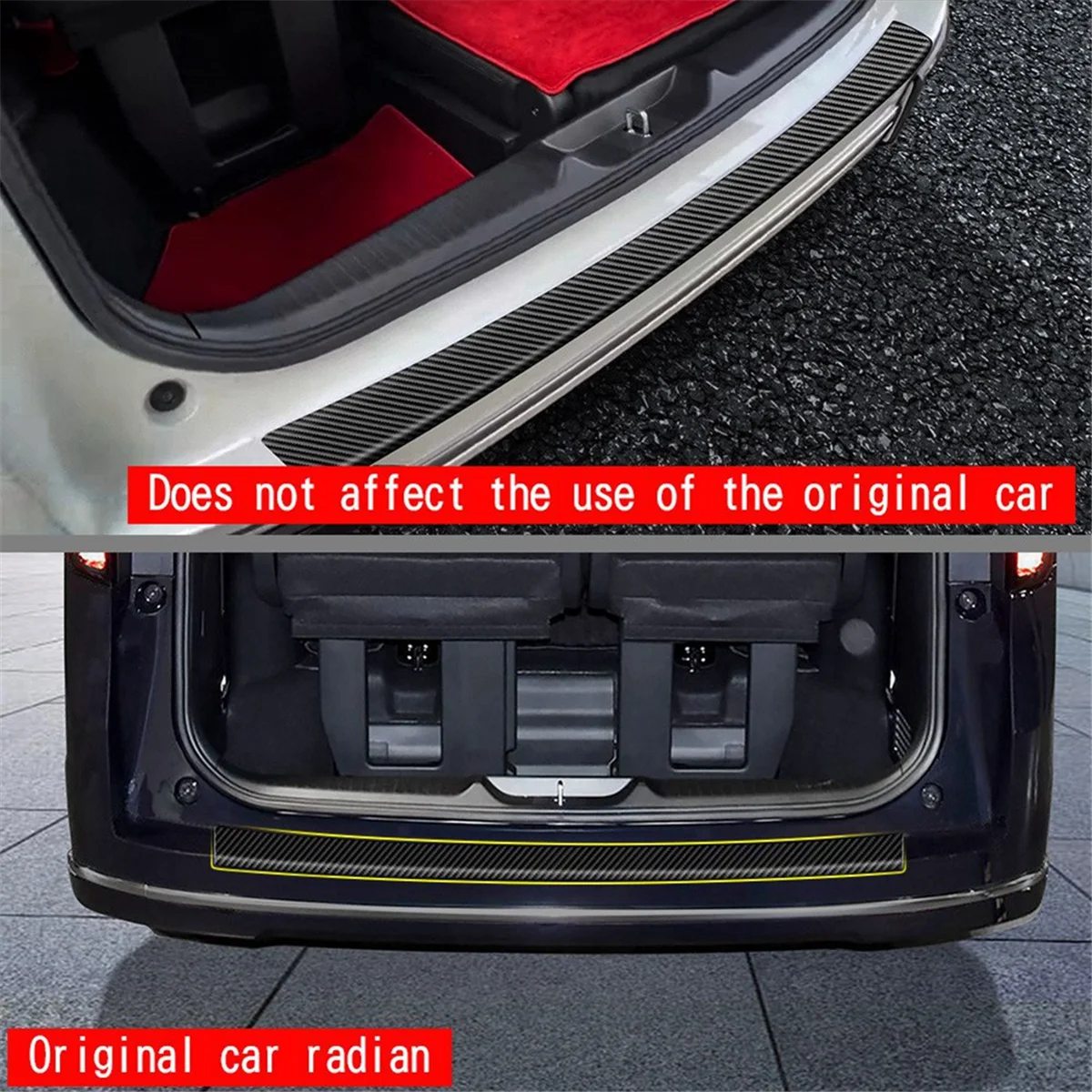 Strisce di rivestimento per protezione bagagliaio in pelle per auto d'epoca per Honda STEPWGN RP8 Strisce di rivestimento protettivo per protezione posteriore per auto in fibra di carbonio