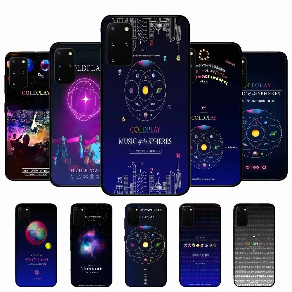 Moon Music Coldplay Band Phone Case For Samsung S 24 fe 25 Ultra plus 20 lite 21 30 22 23 24 22 Ultra 5G Fundas