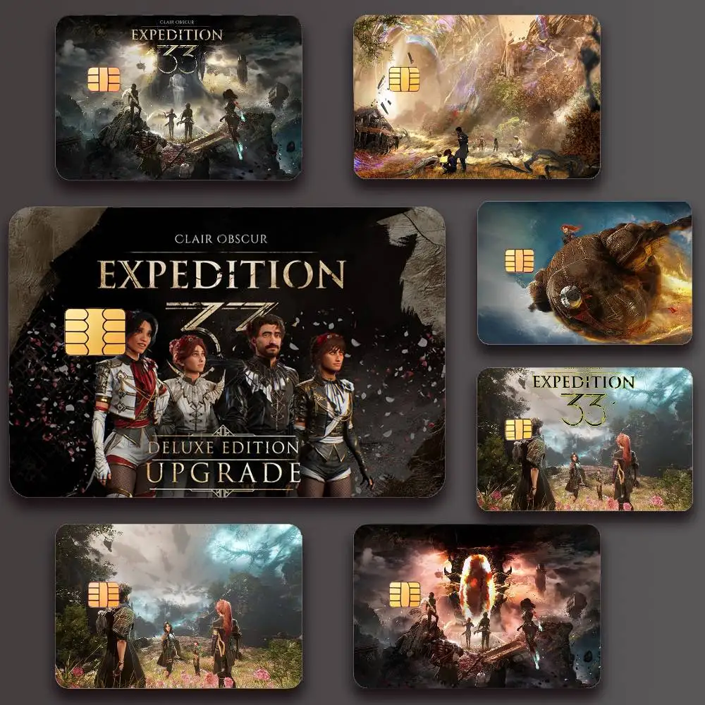 Game E-Expedition 33 Poster Credit Skin Cover Card Stickers 4PCS Film Bus Pass Front Decoration Bank Debit Waterproof