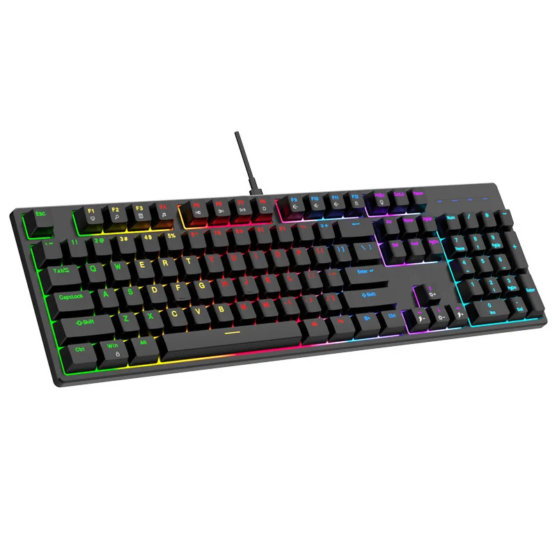 Green axis 104 key mechanical keyboard, full key no punch RGB lantern typec interface plug-in mechanical keyboard