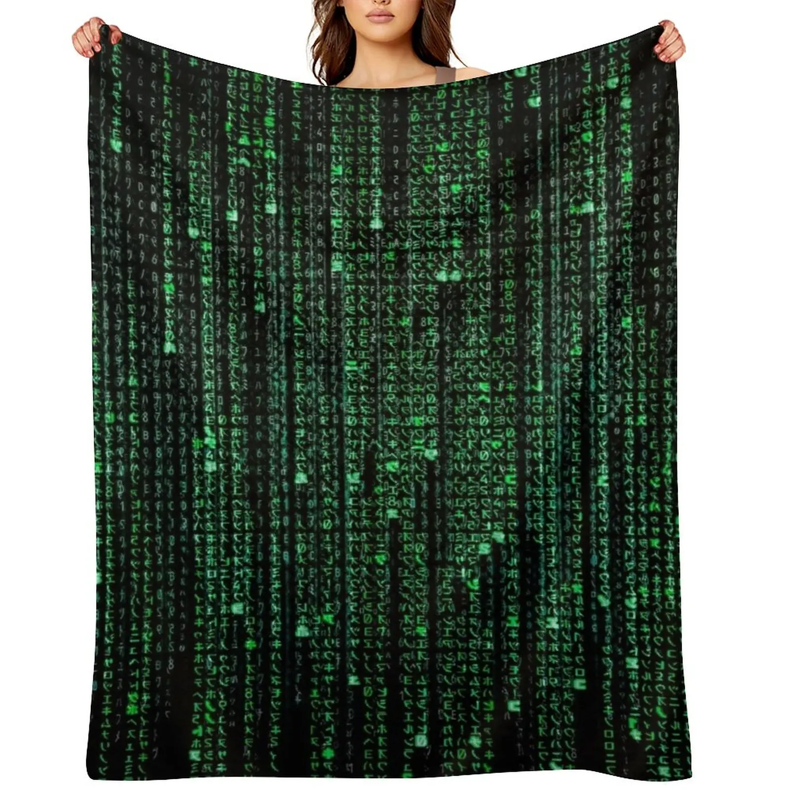 

HD Matrix Digital Rain Throw Blanket christmas gifts Custom Baby Cute Plaid Blankets
