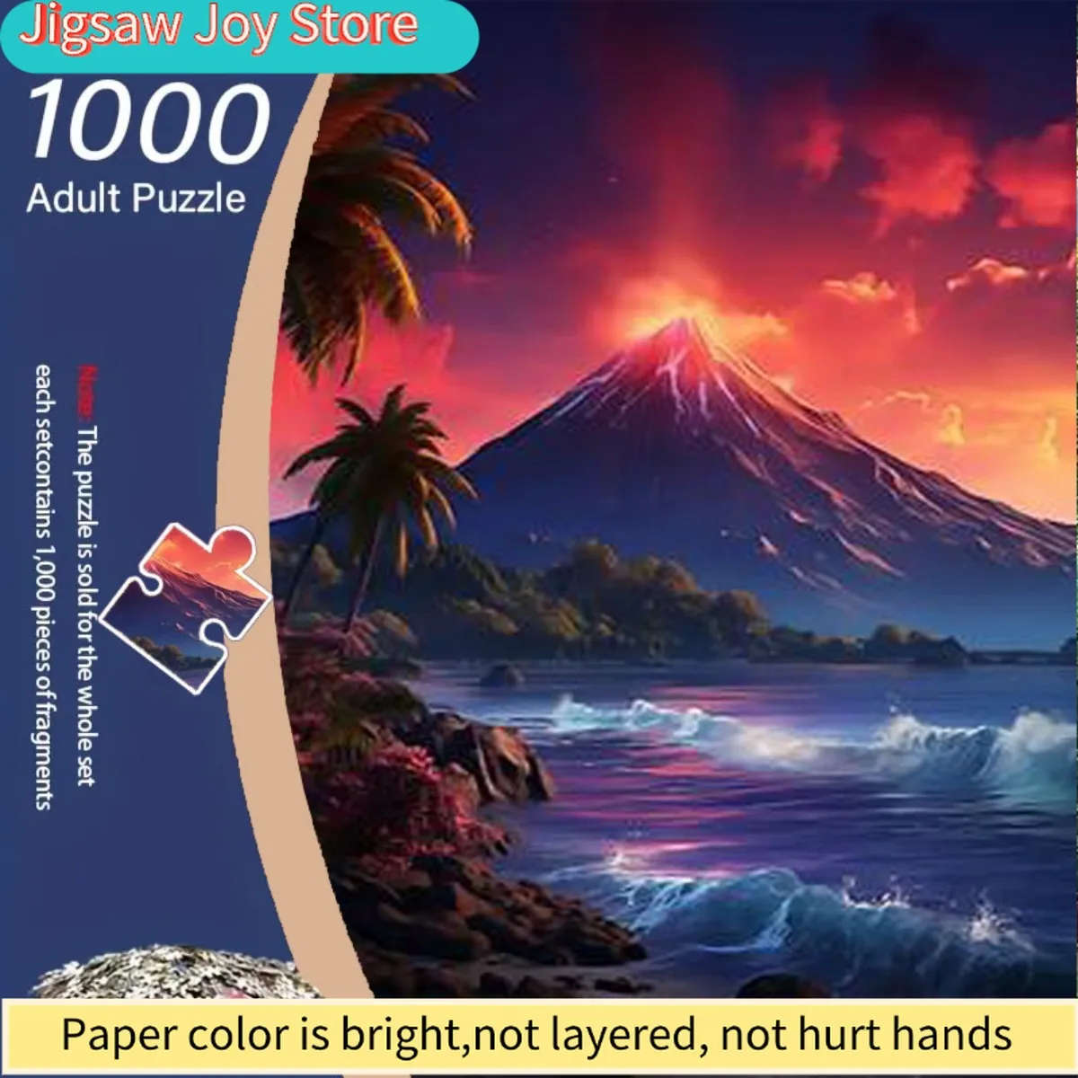 

Пазл «Извержение вулкана» для взрослых, 1000 деталей — большой 5D-пазл с изображением лавового потока, Гавайского вулкана и цунами, вдохновленный горой Фудзи