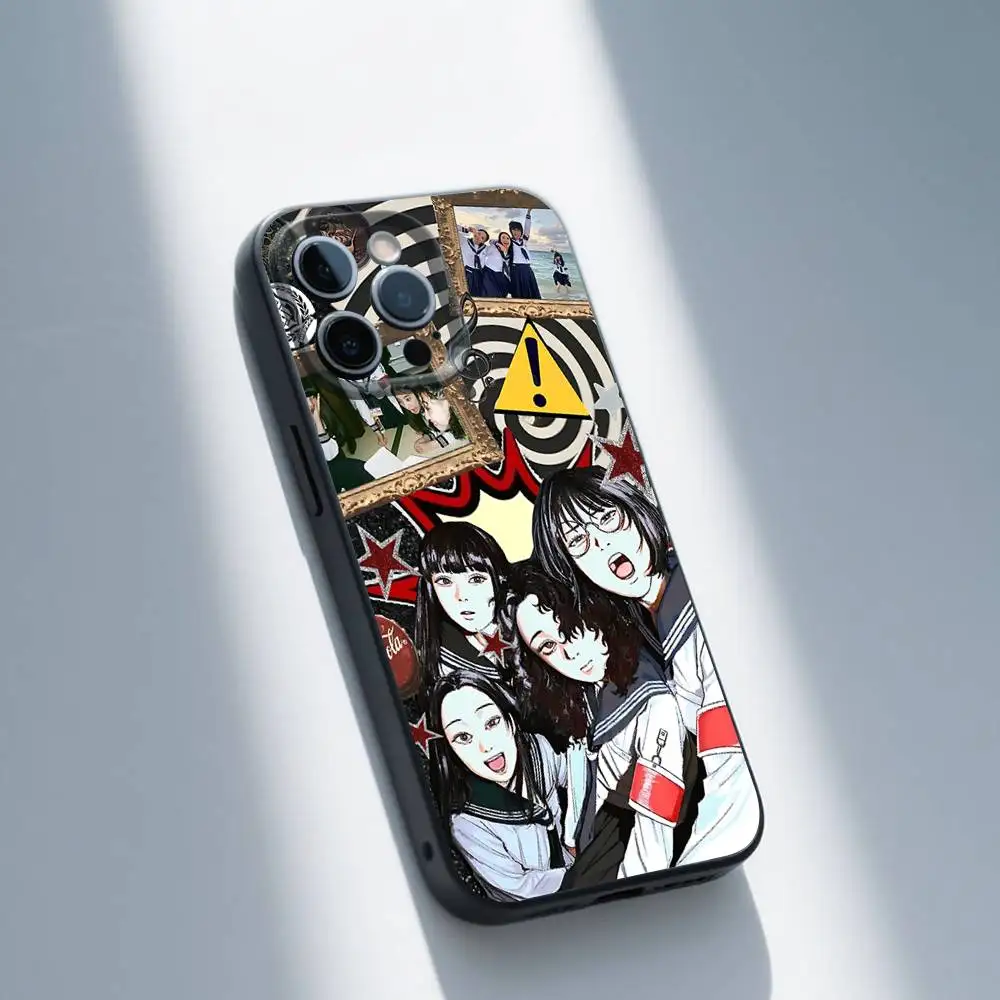 حافظة هاتف ATARASHII GAKKO Suzuka Jpop لهاتف iPhone 16,15,14,13,12,11,Pro,Max,Plus,X,XS,SE,E,Mini,Soft Silicone Black Case