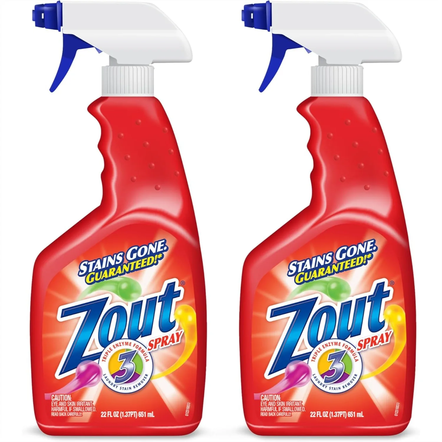 

Laundry Stain Remover Spray, Triple Enzyme Formula Removes Tough Stains, 22oz 2-Pack for Clothes
