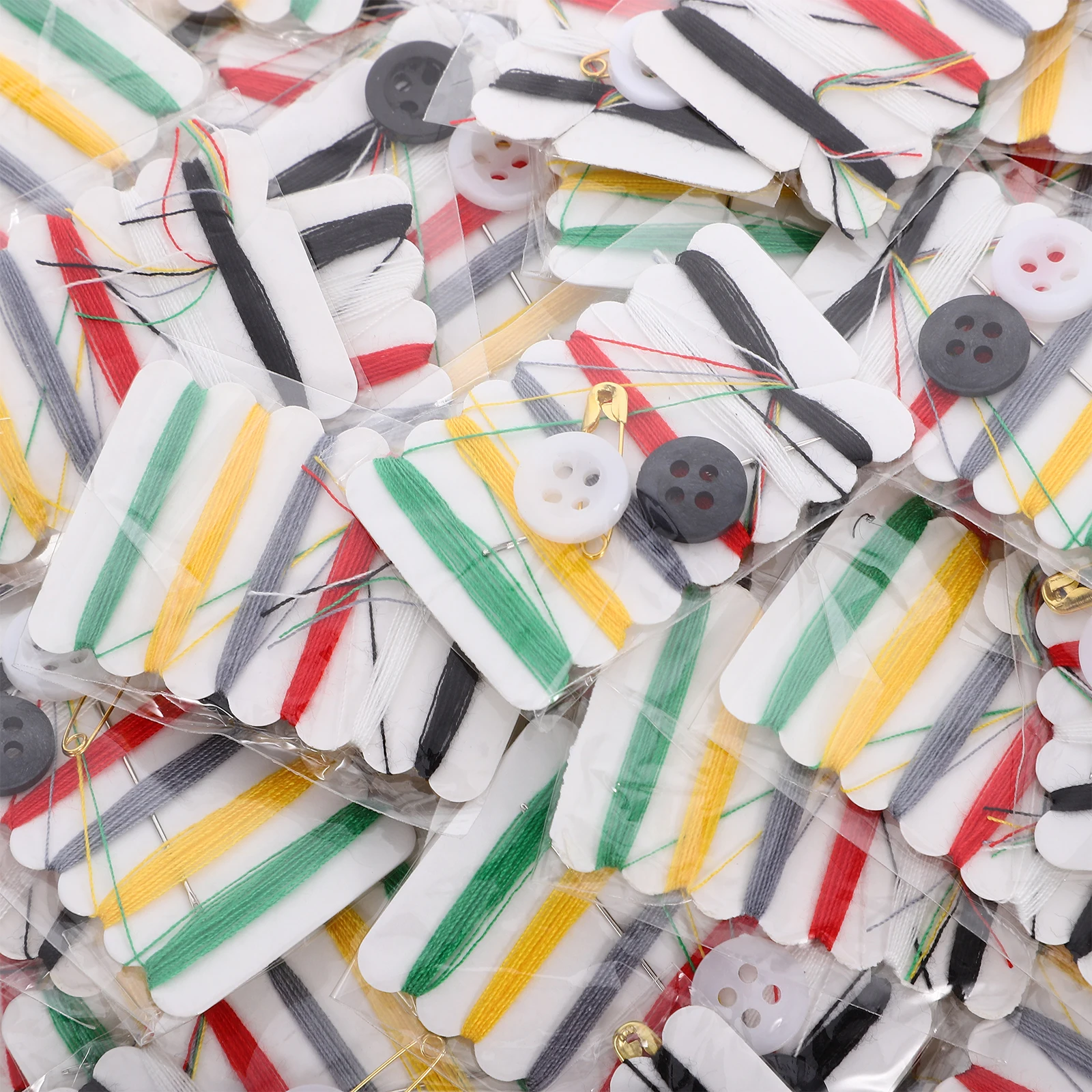 

100 Packs Sewing Kit Portable Mini Supplies Travel Embroidery Thread Hotel Mending Needles Pins Buttons Quilting Elastic Band