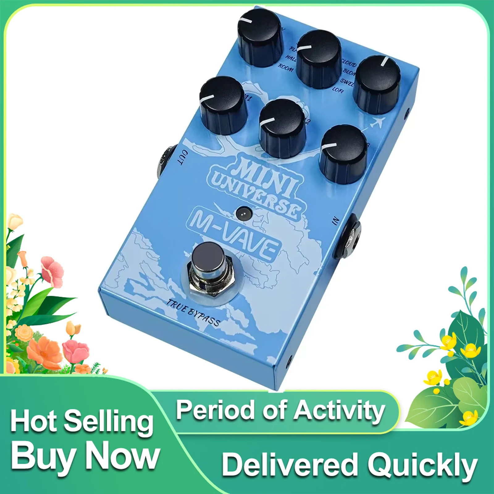 

M-VAVE Guitar Effect Pedal Mini Universe Digital Reverb Pedal 9 Reverb Effects Room/Shimmer/Lofi/Spring Electric Guitarra Parts