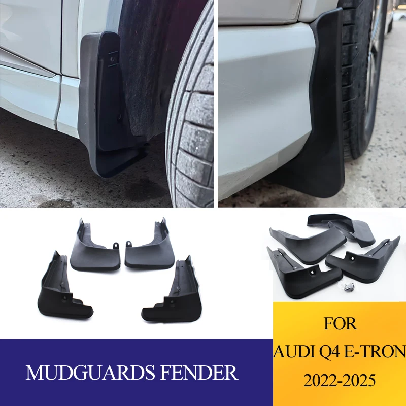 4Pcs Auto Vorne Hinten Schmutzfänger Spritzwassergeschützer Schmutzfänger Kotflügel Kotflügel Für Audi Q4 E-Tron 2022-2025 Zubehör
