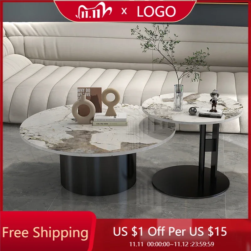 Metal Round White Desk Luxury Minimalist Vanity Floor Small Center Coffee Tables Nordic Mesa De Centro De Sala Furnitures