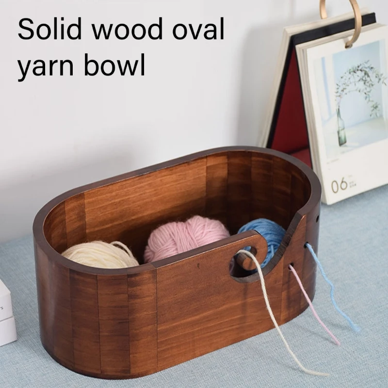 Yarn Bowl with Holes Knitting Bowl Knitting Wool Holder Yarn Organizers Knitting Crocheting Storage Accessories