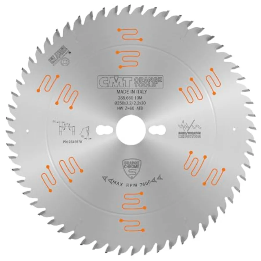 

CMT 285.660.10M Orange Chrome Heavy-Duty Crosscut Blade 10" x T60 ATB