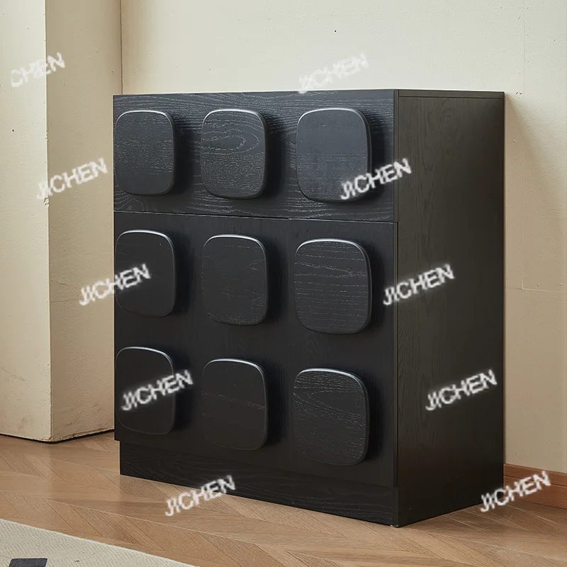 

Medieval style chest, three drawers, all solid wood small apartment furniture, bedroom drawers, storage, door