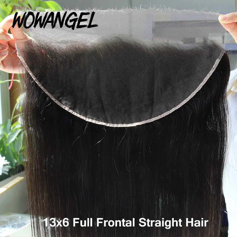 Wow Angel 13x6 Full Frontal Only Human Hair Real invisible HD Lace Melt Skins Straight Transparent Lace Frontal Only Remy Hair