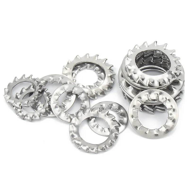 300Pcs/set M2.5 M3 M4 M5 M6 M8 Mix DIN6798A 304 Stainless Steel Washers External Toothed Gasket Serrated Lock Washer Kit