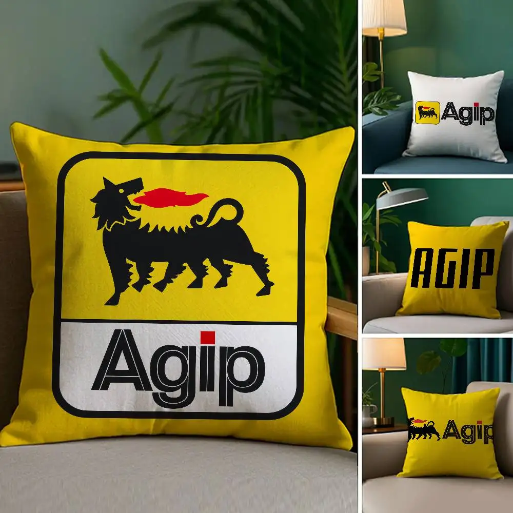 

Cool A-AgipS Logo Pillow Case Soft Plush Fabric Double Sided Print Decorative Home Living Room Gift Cushion