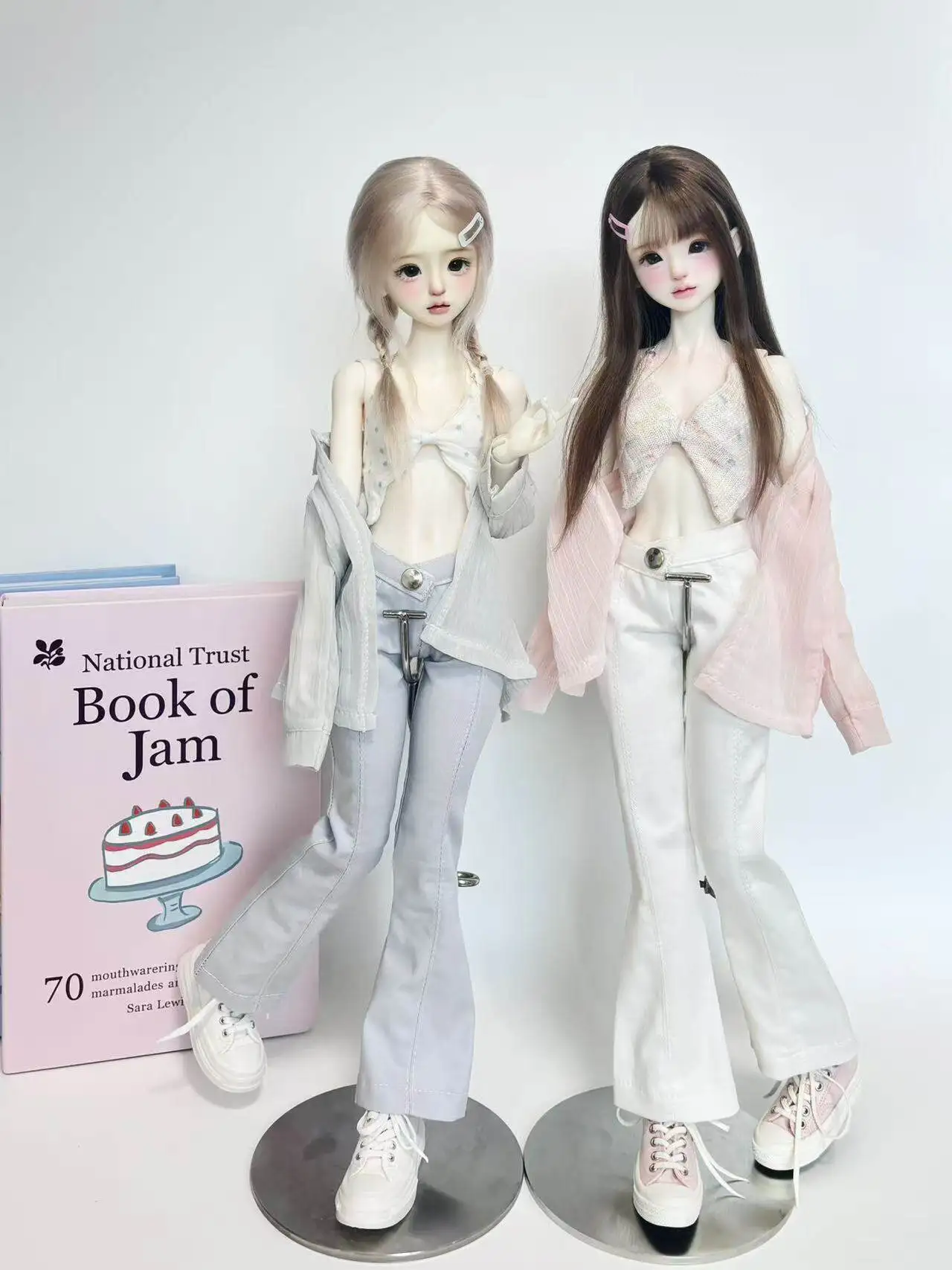 1/4 BJD Doll Outfit Fit Large 1/4 BJD Body Sun Protection Cardigan Camisole Flared Pants Suit Dolls Costume Set No Doll Included