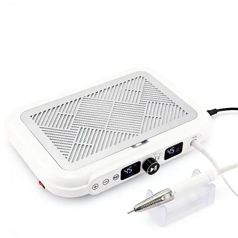 Electric 4500rpm Double Nail Dust Collector 2 in 1 Nail Dust Collector and Brushless Motor Nail Drill Pen
