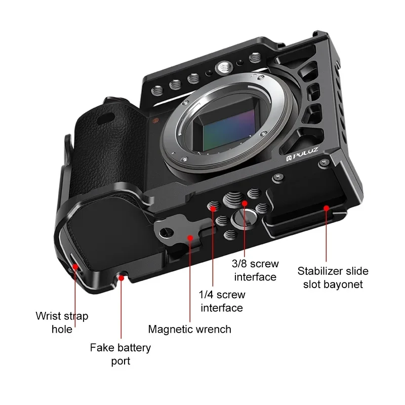 Metal Camera Cage Expansion Mount Stabilizer Rig For Sony A6500 / A6400 / A6300 / A6000 Camera Accessories