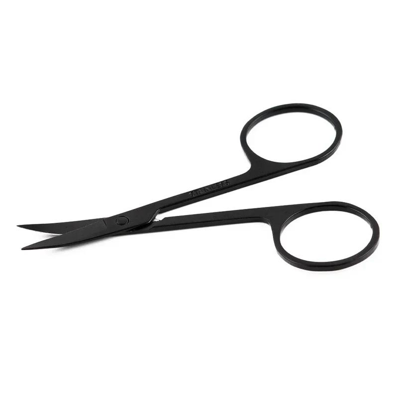 2pcs Black Professional Eyebrow Nail Clippers High Quality Nail Manicure Eyebrows Nose Eyelashes Cuticle Scissors