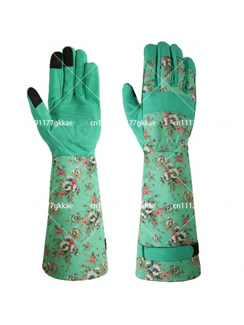 Women's Breathable Cowhide Gardening Gloves, Non-Slip Wear-Resistant, Extended Cuff Stab-Proof Design for Outdoor Work